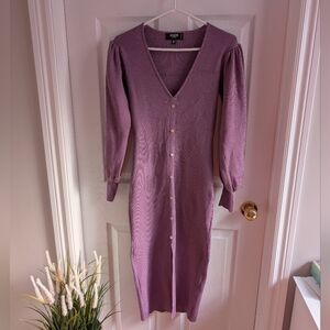 Missguided maternity Purple Long Sleeve Button-Down Dress